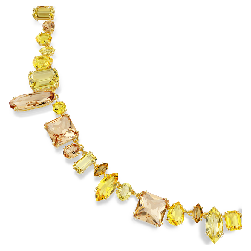 swarovski gema strandage  mixed cuts  yellow  gold tone plated