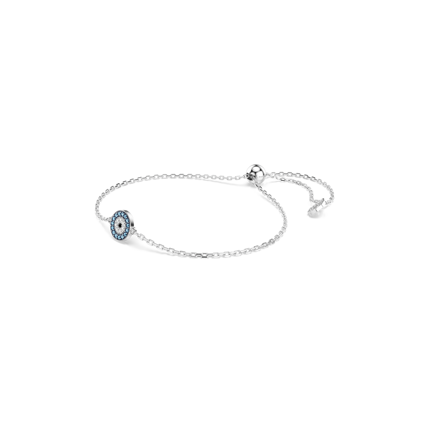 swarovski luckily bracelet  pav   eye  blue  rhodium plated