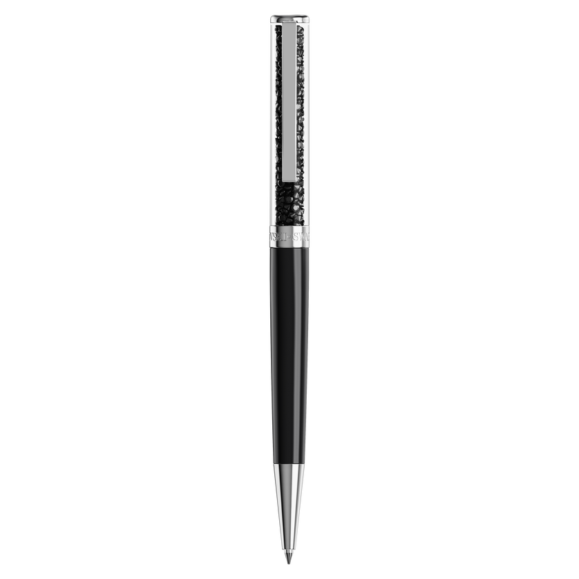 swarovski crystalline ballpoint pen  black  black lacquered  chrome plated