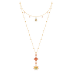 Lucky Goddess Necklace, Multi-colored, Gold plating