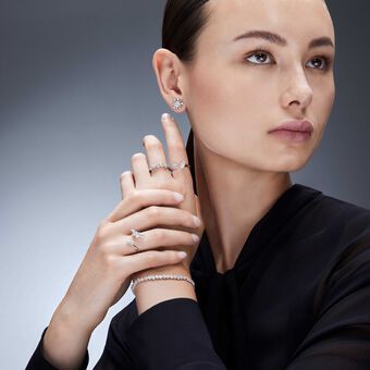 swarovski galaxy bypass ring  laboratory grown diamonds 1 25 ct tw  18k white gold