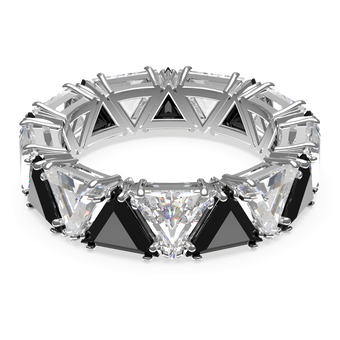 swarovski matrix cocktail ring  triangle cut  black  rhodium plated