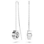 swarovski hollow drop earrings long white rhodium plated