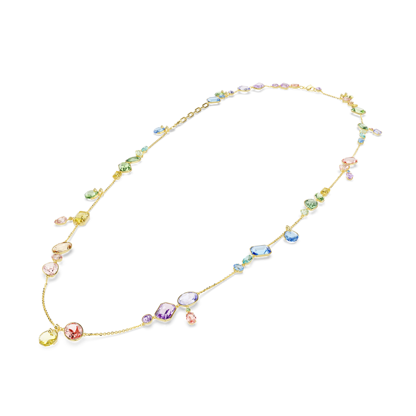swarovski gema strandage  mixed cuts  multicolored  gold tone plated