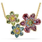 swarovski idyllia pendant mixed cuts flower multicolored gold tone plated