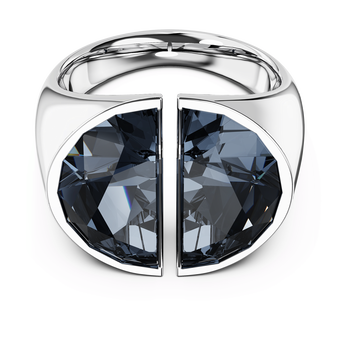 swarovski lucent cocktail ring gray rhodium plated