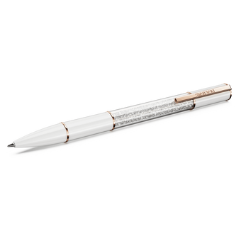 swarovski crystalline ballpoint pen  white  rose gold tone plated