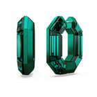 swarovski lucent hoop earrings octagon shape small green
