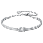 Voile Bangle, White, Rhodium Plating