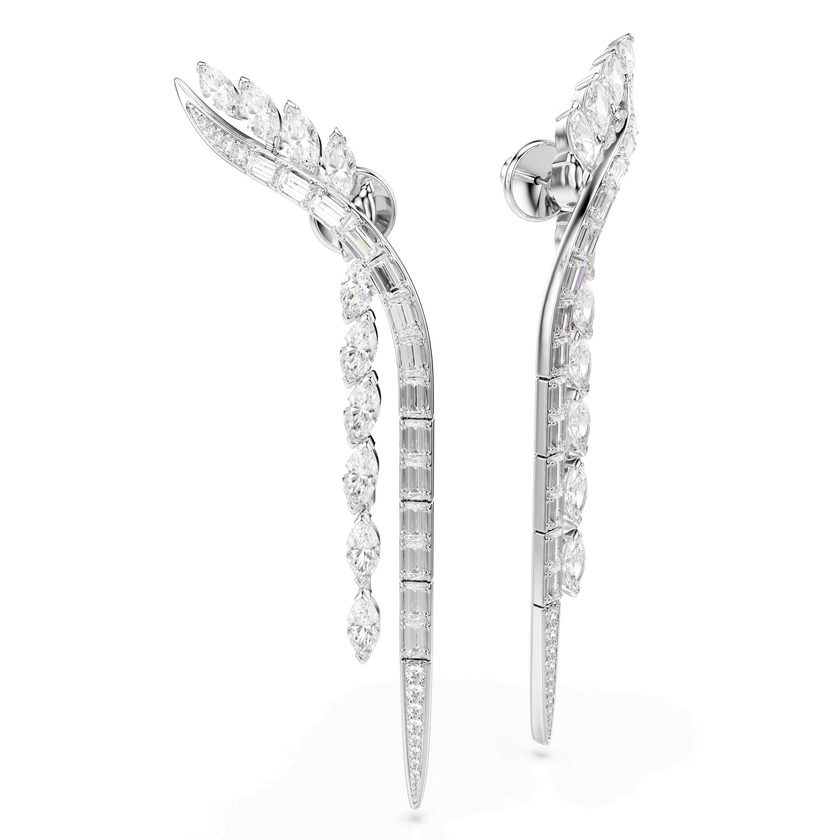 swarovski mesmera earrings  mixed cuts  white  rhodium plated