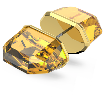 swarovski lucent stud earring  single  yellow  gold tone plated