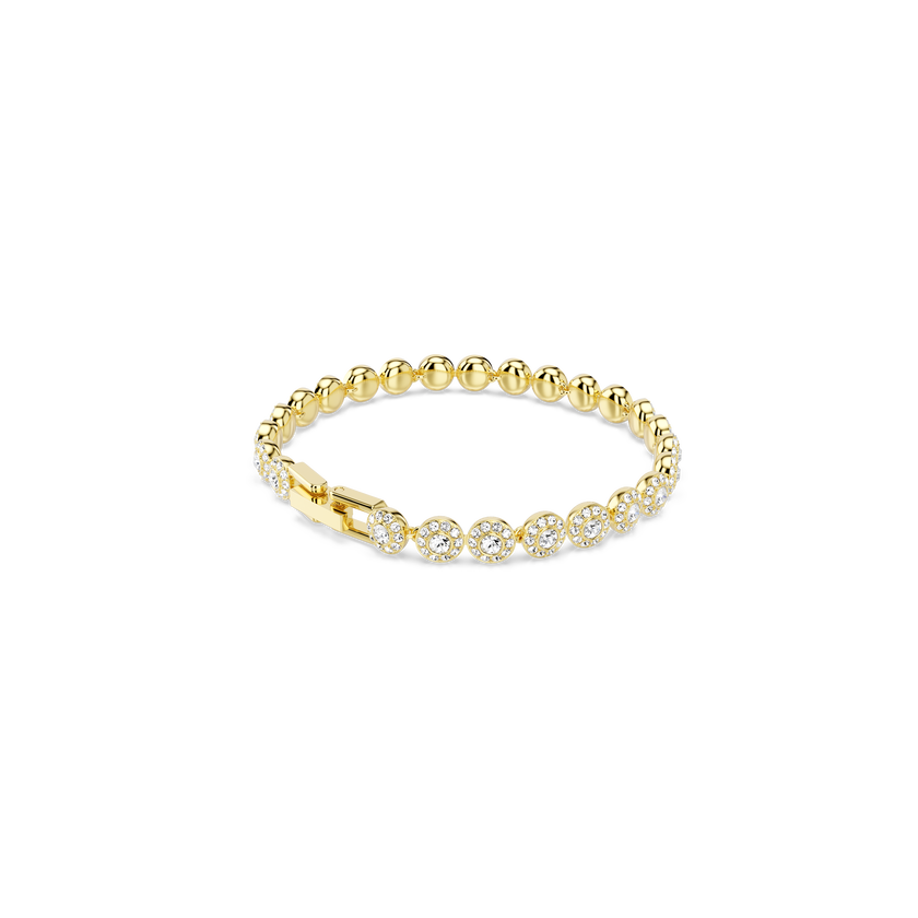 swarovski una angelic bracelet  round cut  white  gold tone plated