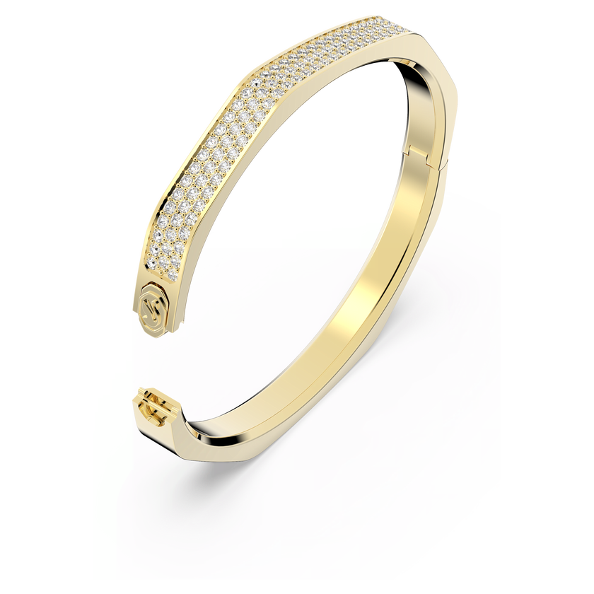 swarovski dextera bangle  octagon shape  white  gold tone plated