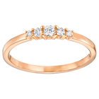 Frisson Ring, White, Rose-gold tone plated