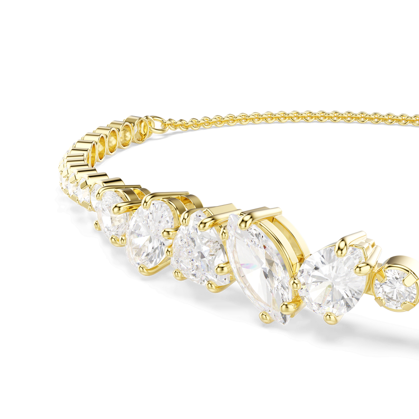 swarovski mesmera bracelet  mixed cuts  white  18k gold finish