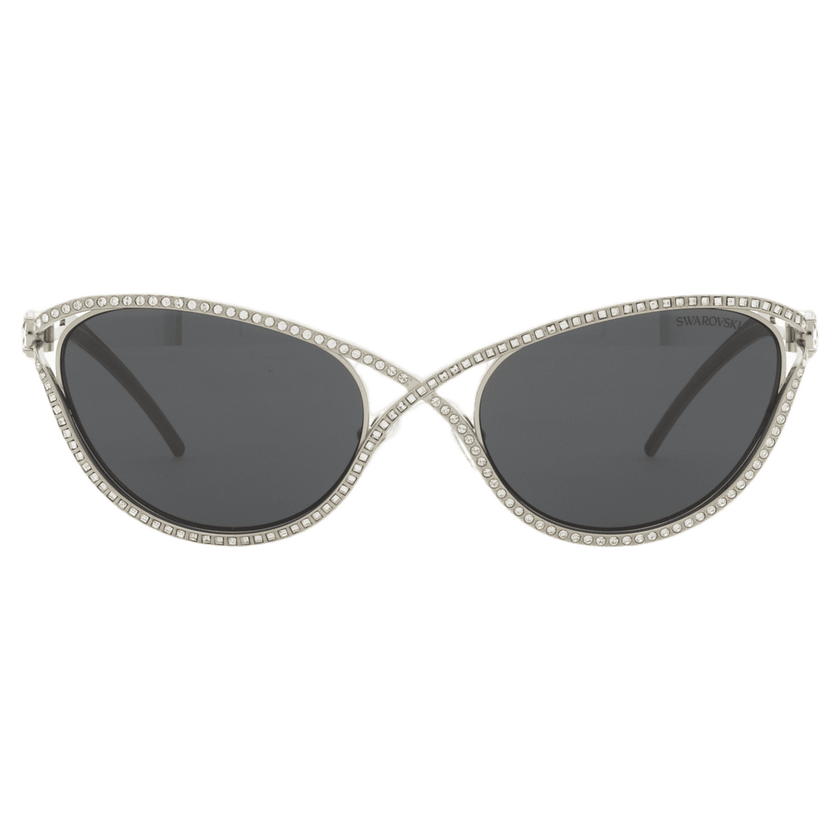 swarovski sunglasses  cat eye shape  sk7025  silver tone