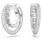 swarovski rota hoop earrings mixed cuts white rhodium plated