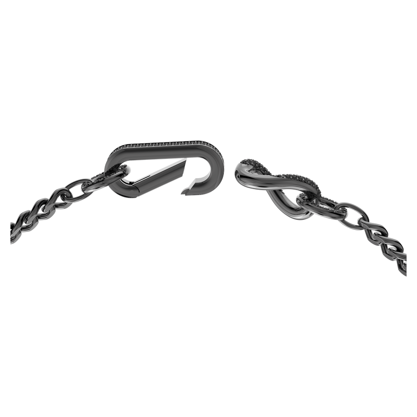 swarovski dextera necklace  pav   mixed links  black  ruthenium plated