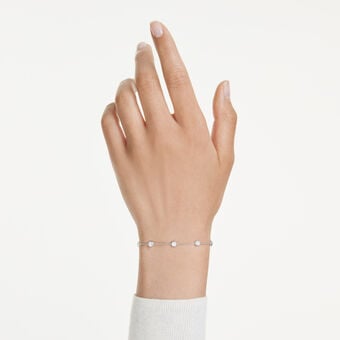 swarovski octagon bracelet  lab grown diamonds 0 8 ct tw  round shape  sterling silver
