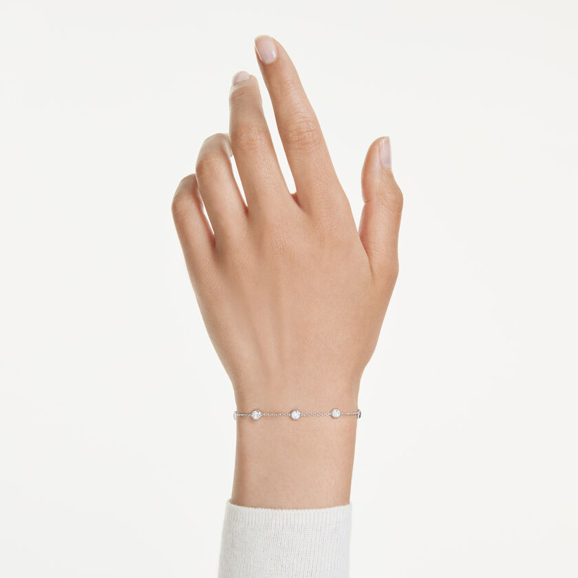 swarovski octagon bracelet  lab grown diamonds 0 8 ct tw  round shape  sterling silver
