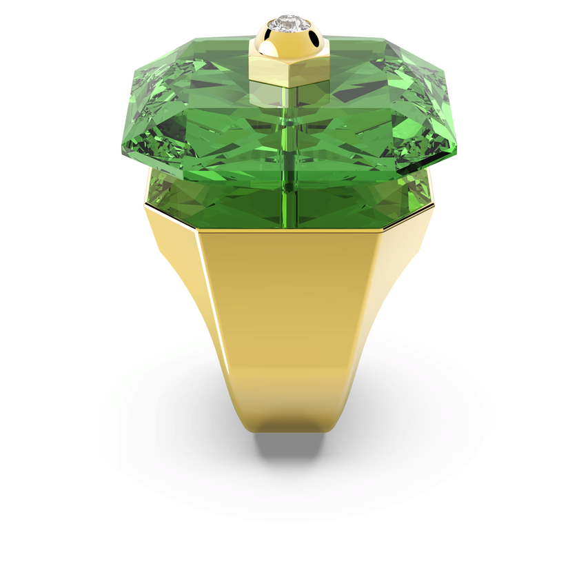 swarovski numina cocktail ring  octagon cut  green  gold tone plated