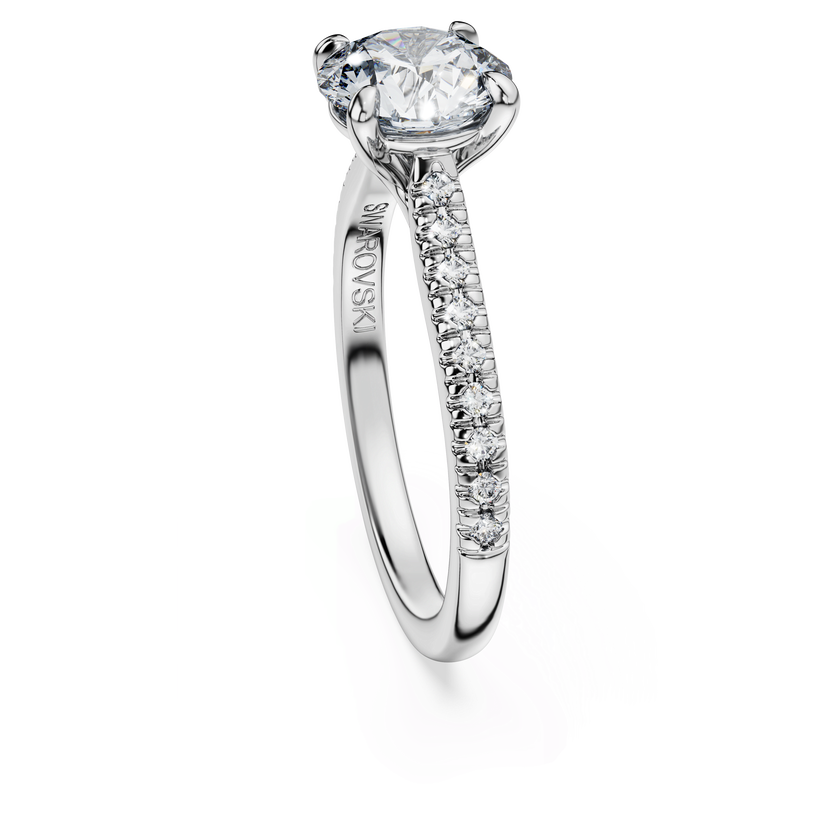 swarovski eternity solitaire ring  lab grown diamonds 1 7 ct tw  round shape  18k white gold