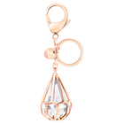Heroism Bag Charm, White, Rose gold tone plated