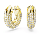 swarovski dextera hoop earrings  small  white  18k gold finish