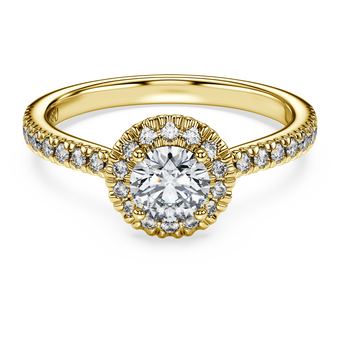 swarovski eternity halo solitaire ring  lab grown diamonds 0 8 ct tw  round shape  white  18k yellow gold