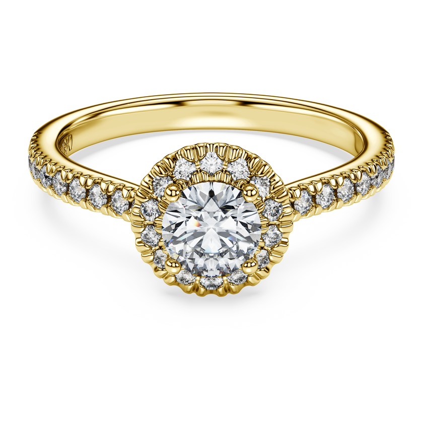 swarovski eternity halo solitaire ring  lab grown diamonds 0 8 ct tw  round shape  white  18k yellow gold
