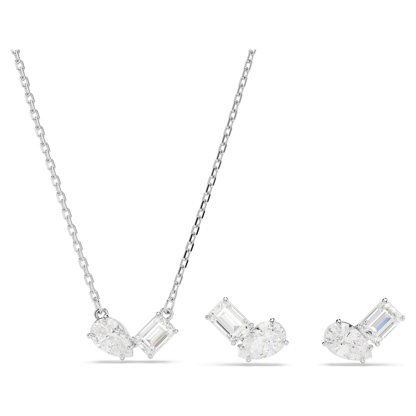 swarovski mesmera set  mixed cuts  white  rhodium plated