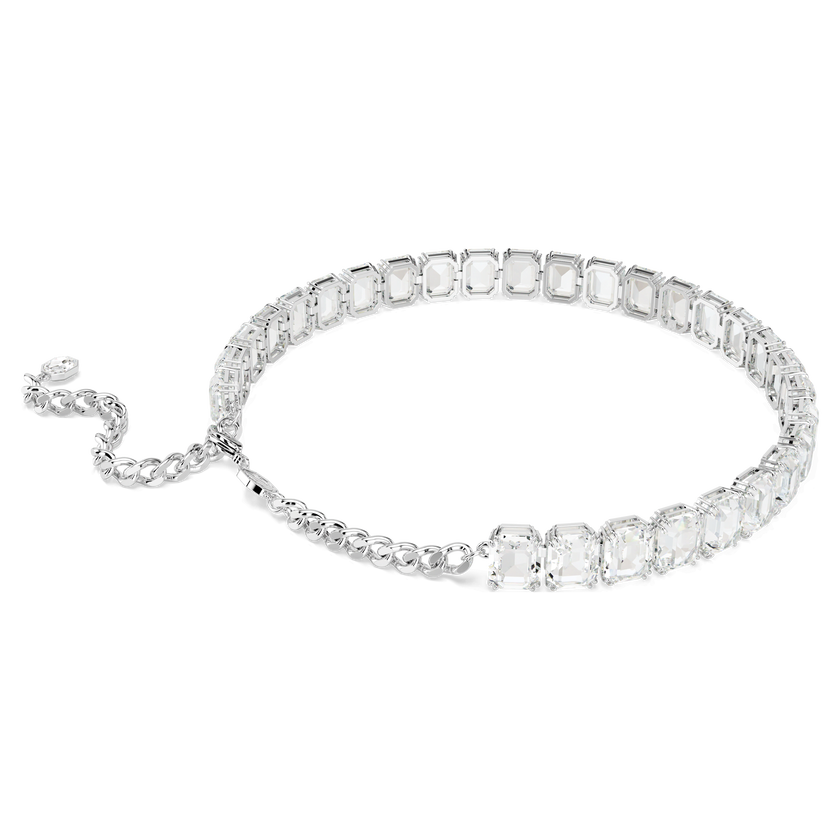 swarovski millenia choker  octagon cut  white  rhodium plated