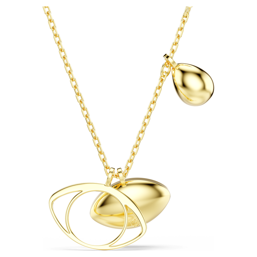 swarovski symbolica pendant  evil eye  blue  gold tone plated