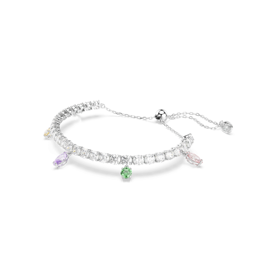 ariana grande x swarovski tennis bracelet  mixed cuts  multicolored  rhodium plated