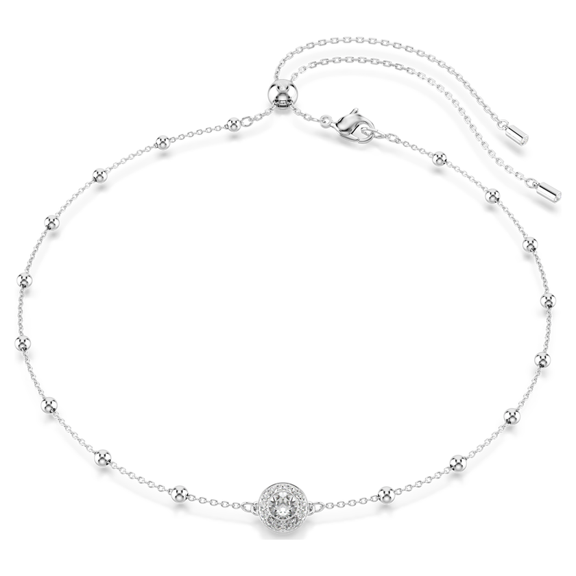 swarovski una angelic pendant  round cut  double sided motifs  white  rhodium plated