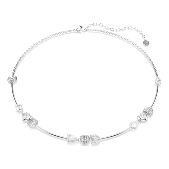 swarovski idyllia necklace  heart with arrow  white  rhodium plated