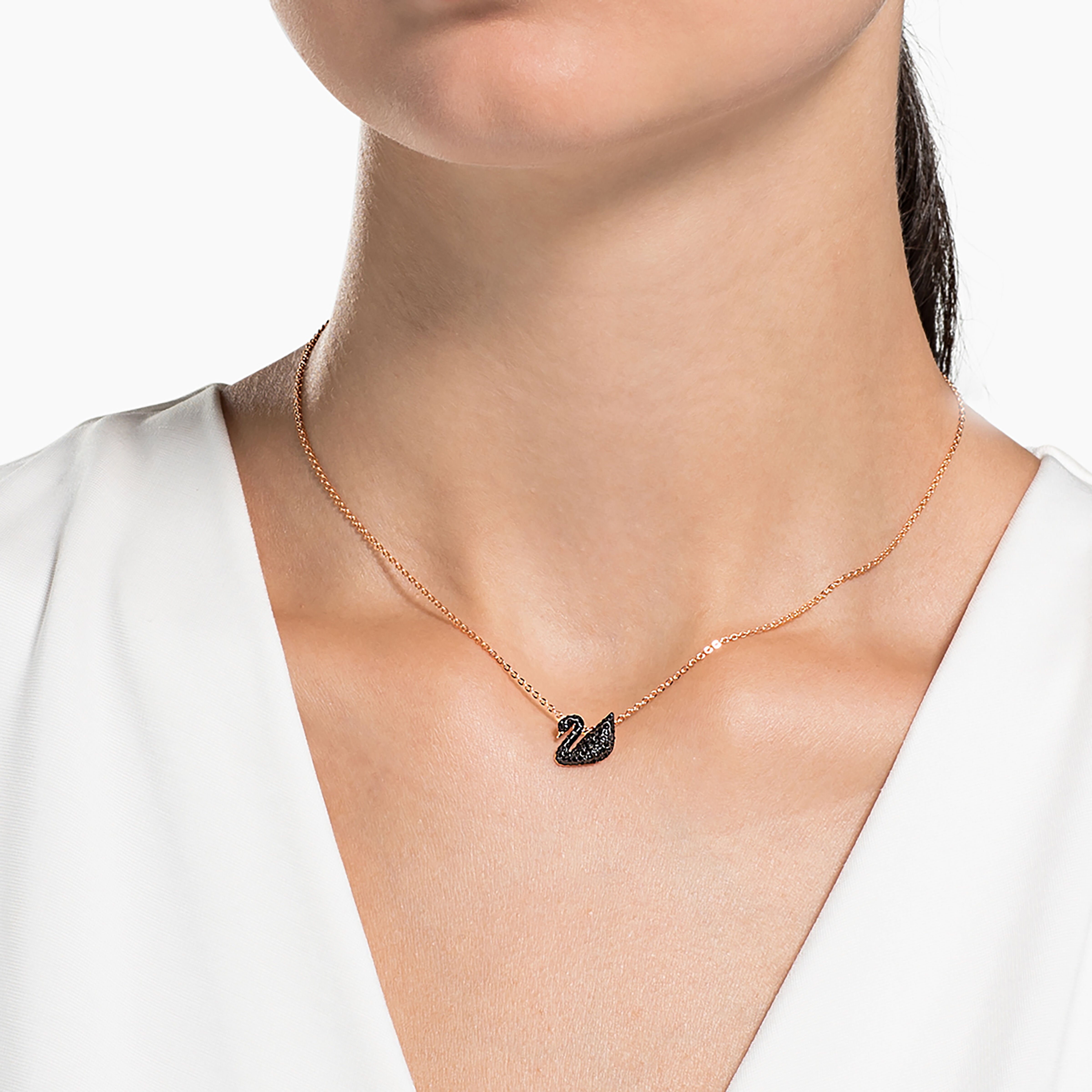 Swarovski black swan necklace small deals