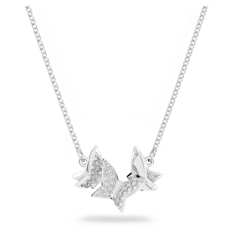 swarovski lilia necklace butterfly white rhodium plated