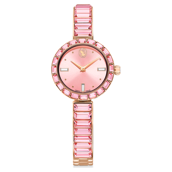 swarovski matrix bangle watch swiss made crystal bracelet pink rose gold tone finish