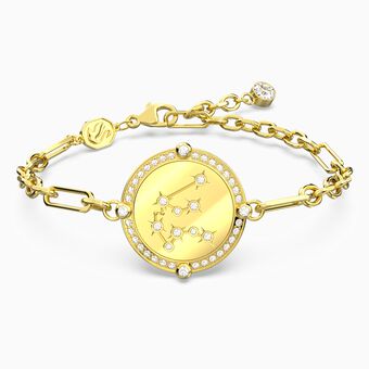 Zodiac bracelet, Aquarius, Gold tone, Gold-tone plated