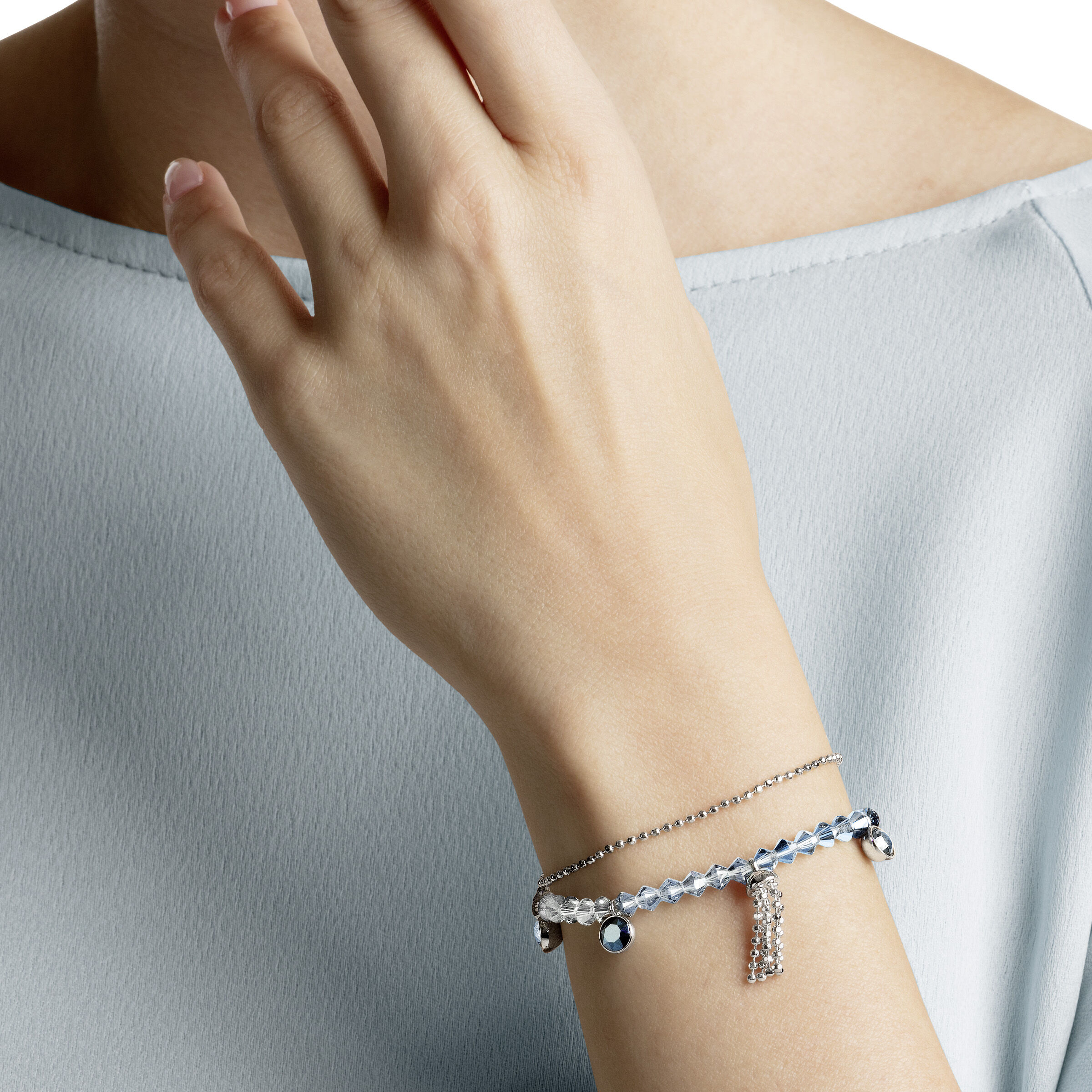 Ocean View Bracelet Multi colored Rhodium plating