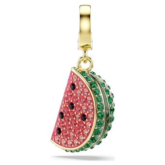 swarovski idyllia charm  mixed cuts  watermelon  multicolored  gold tone plated