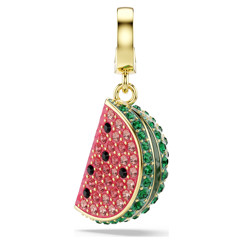 swarovski idyllia charm  mixed cuts  watermelon  multicolored  gold tone plated