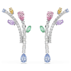 ariana grande x swarovski drop earrings  mixed cuts  multicolored  rhodium plated
