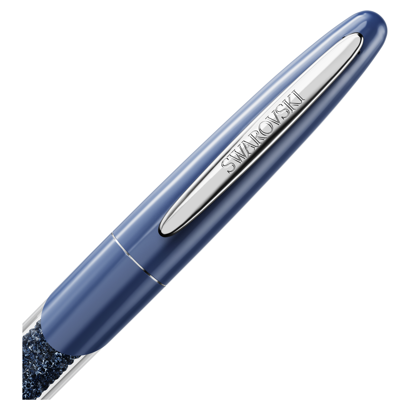 swarovski crystalline nova rollerball pen  blue  chrome plated