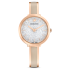 swarovski crystalline delight watch metal bracelet gray rose gold tone finish