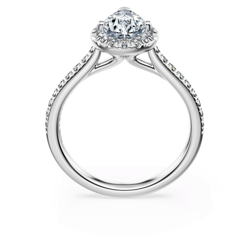 swarovski eternity halo solitaire ring  lab grown diamonds 1 3 ct tw  pear shape  18k white gold