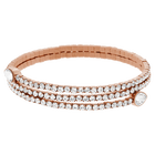Twisty Drop Bangle, White, Rose Gold Plated