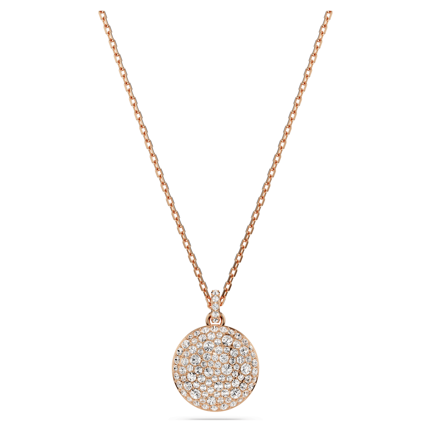 swarovski sublima layered pendant  white  18k rose gold finish