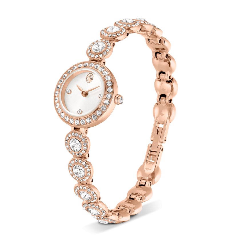 swarovski una angelic watch  crystal bracelet  rose gold tone  rose gold tone finish